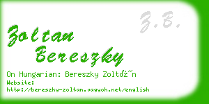 zoltan bereszky business card